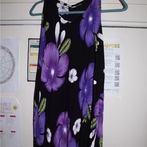Floral Black and Purple Dress